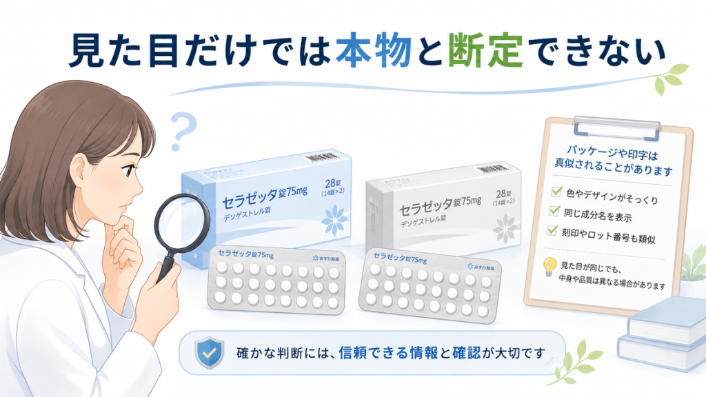 見た目だけでは本物と断定できない