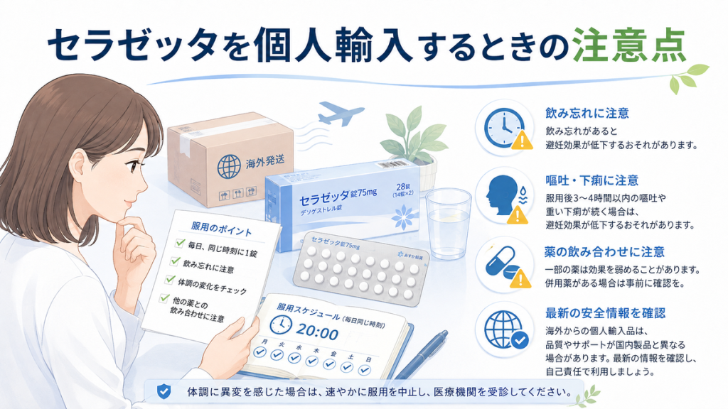 セラゼッタを個人輸入するときの注意点
