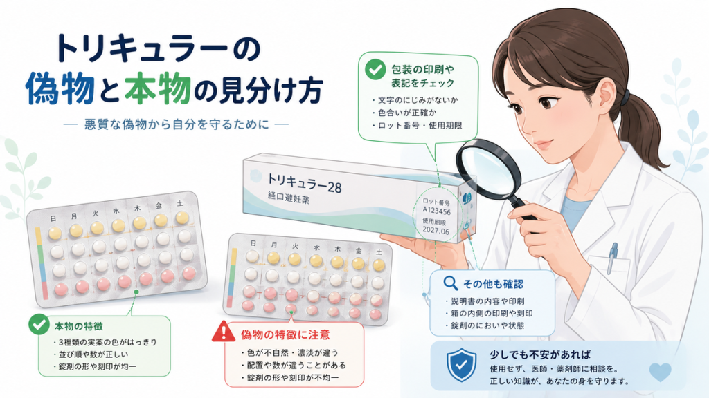 トリキュラーの偽物と本物の見分け方