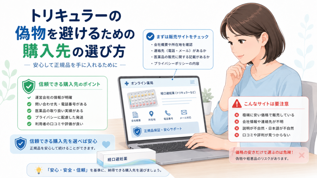 トリキュラーの偽物を避けるための購入先の選び方