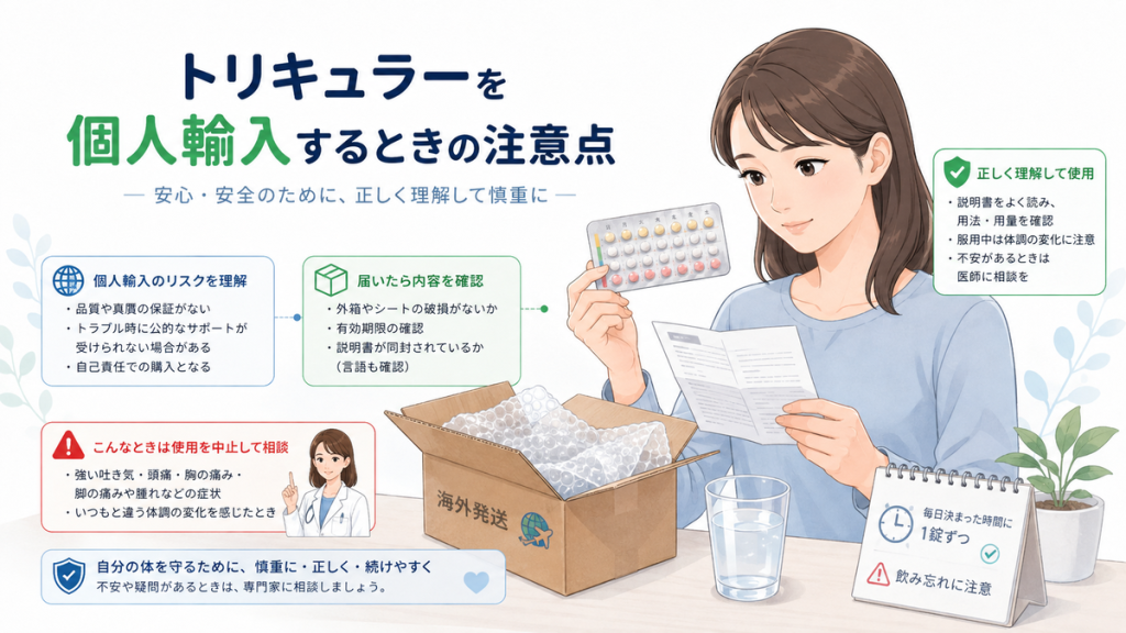 トリキュラーを個人輸入するときの注意点